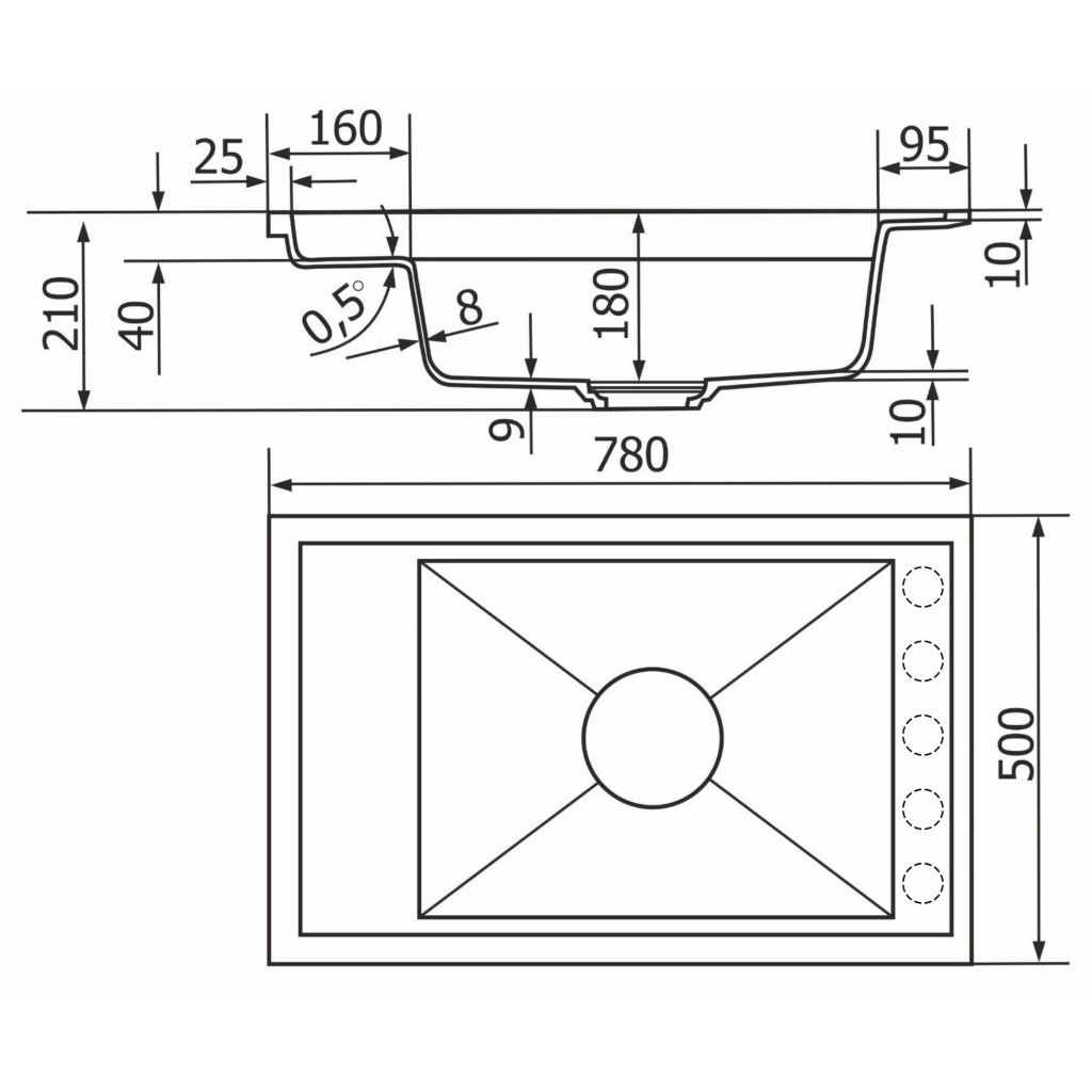 Мийка кухонна GRANADO Basic Estella terra (+ змішувач Campo LUX inox + дозатор Redondo inox + кошик + (ksg0103) - зображення 11