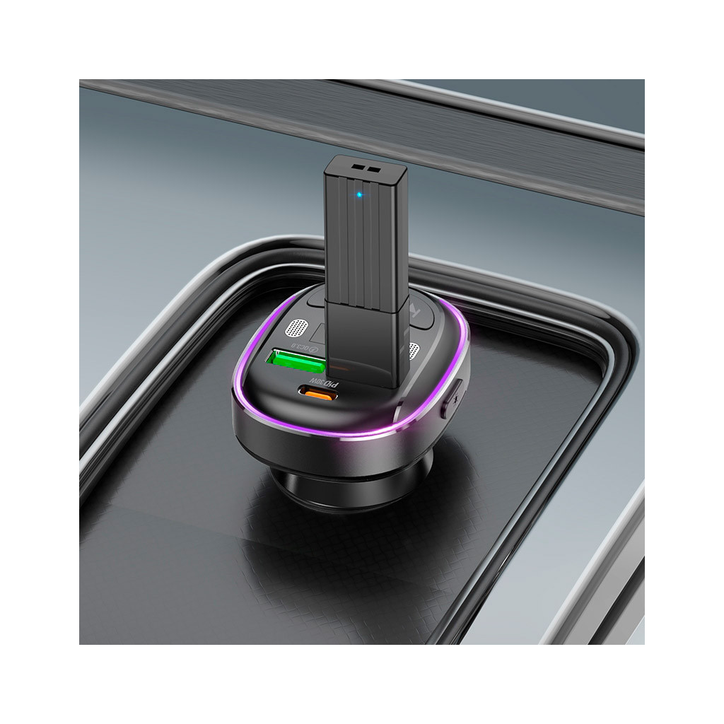 FM модулятор BOROFONE BC47, Gray, Box - зображення 4