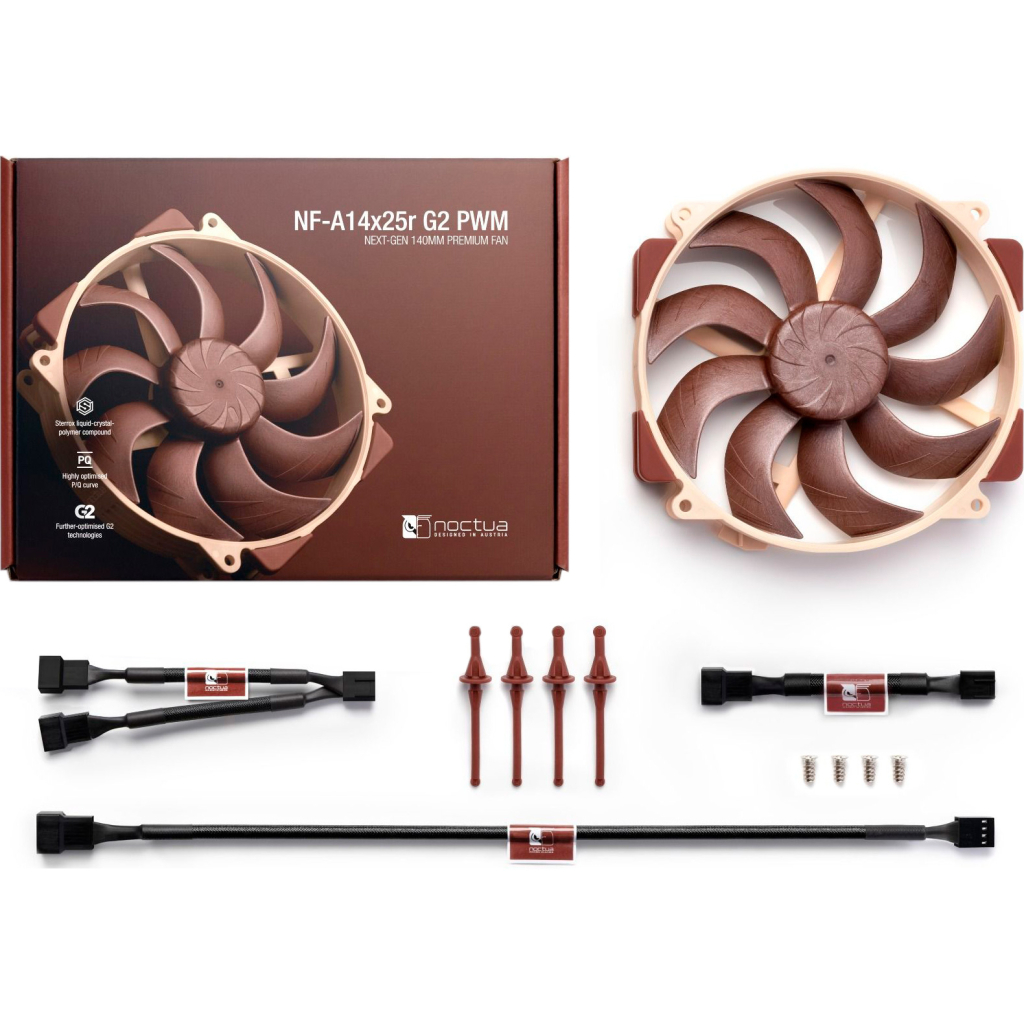 Кулер до корпусу Noctua NF-A14x25r G2 PWM - зображення 4