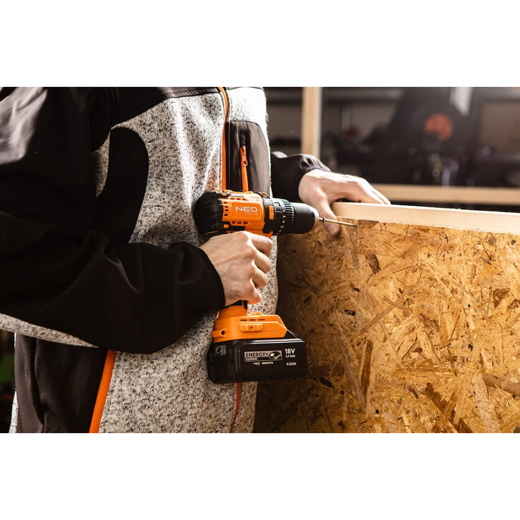 Шуруповерт Neo Tools Energy+ 18V, безщітковий, 95Нм, 0-320/0-1700об/хв 1.2кг (без АКБ та ЗП) (04-619) - зображення 4