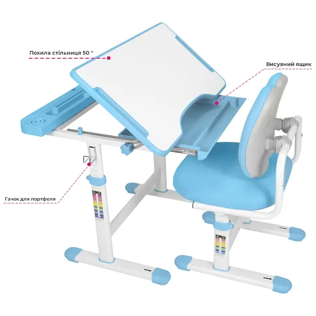 Парта зі стільцем Cubby Vivo Blue - зображення 7