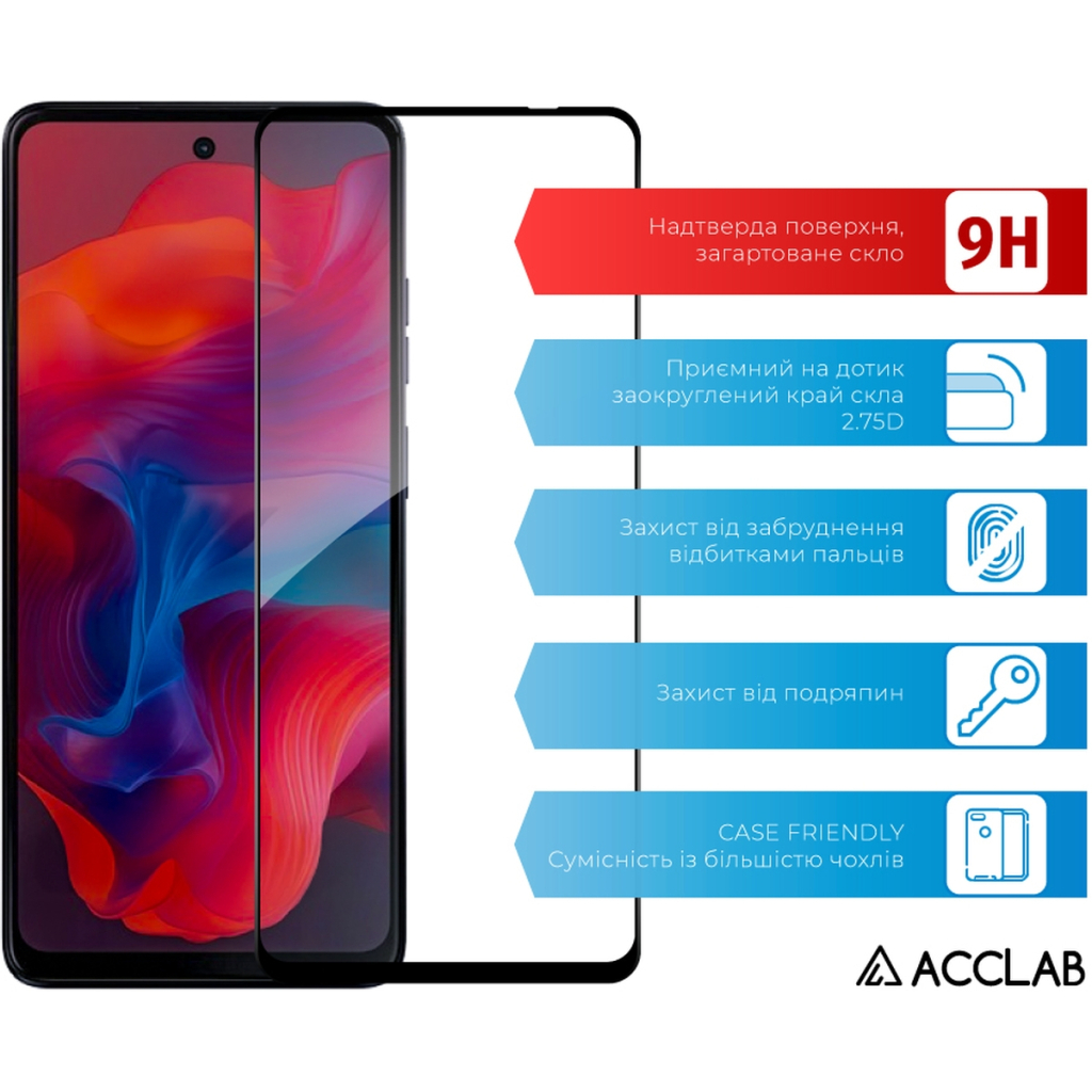 Скло захисне ACCLAB Full Glue MOTO G04s Black (1283126612862) - зображення 3