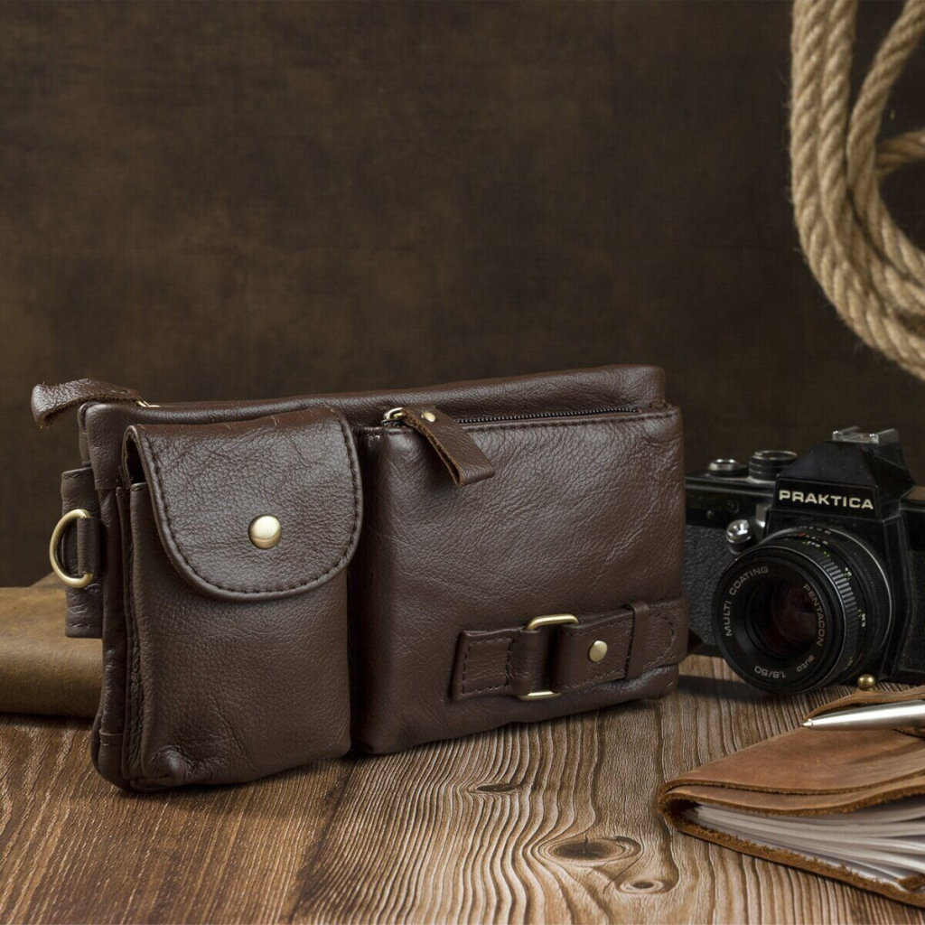 Сумка Vintage Поясна чоловіча Коричнева (14747) - зображення 5