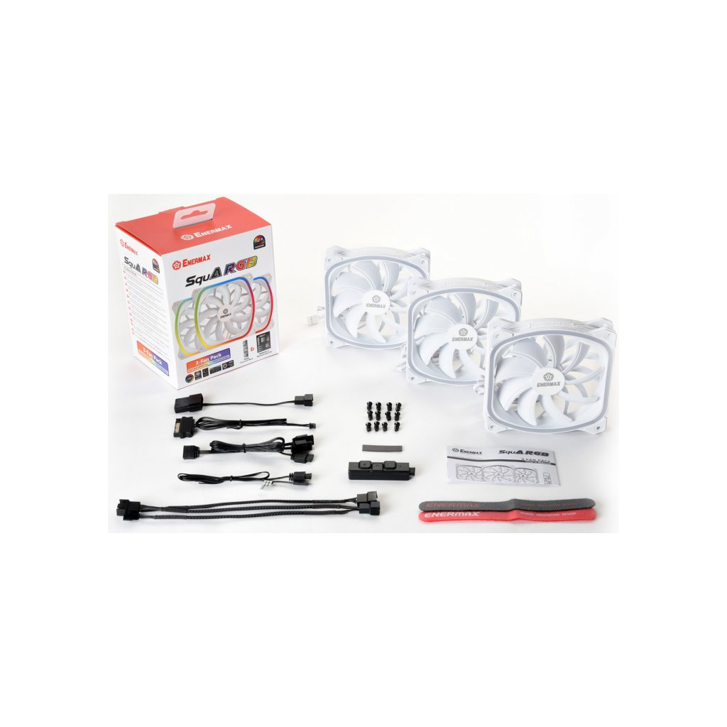 Кулер до корпусу Enermax SQUA RGB WHITE 3x 120 mm (3 PACK) (UCSQARGB12P-W-BP3) - зображення 6