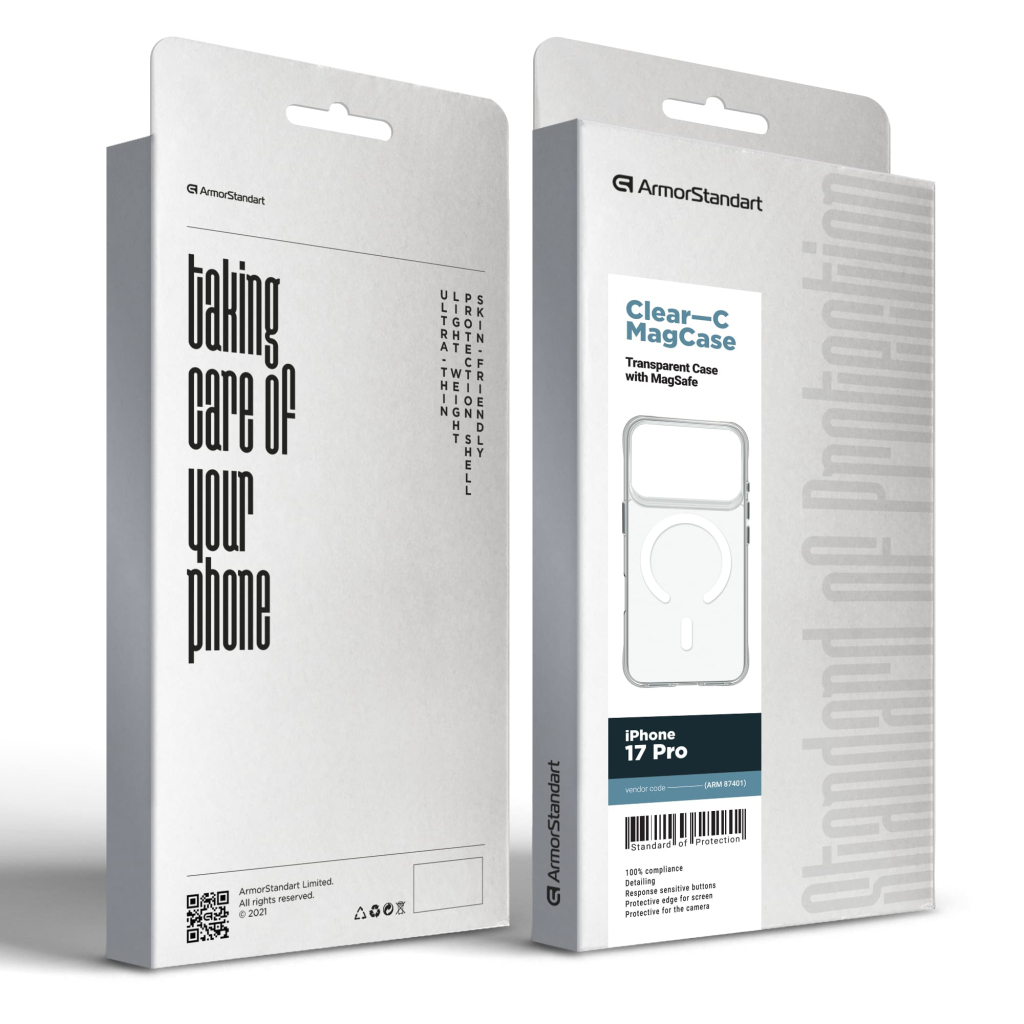 Чохол до мобільного телефона Armorstandart Clear-C MagCase Apple iPhone 17 Pro Transparent (ARM87401) - зображення 5