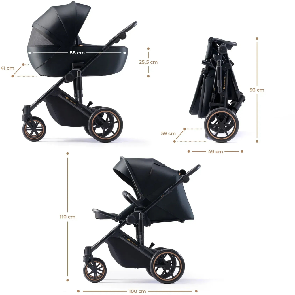 Коляска Kinderkraft 2 в 1 Prime 2 Venezian Black (KSPRIM02BLK2000 (5902533922895) - зображення 5