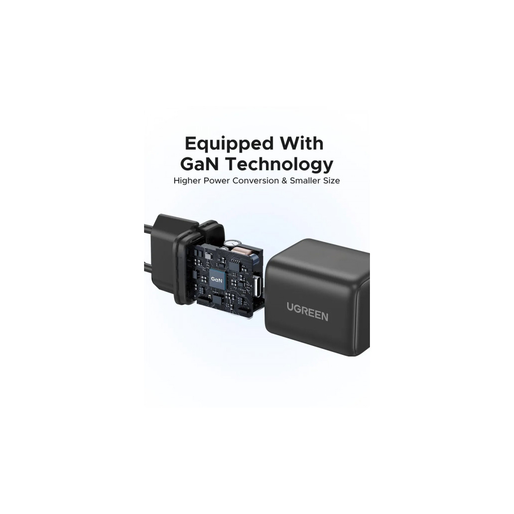 Зарядний пристрій Ugreen USB-C PD20W GaN X512 gray (55528) - зображення 7