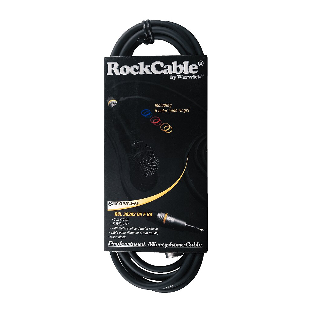Мікрофонний кабель RockCable Microphone Cable - XLR (f) / TRS Jack 3m (RCL 30383 D6 F BA) - picture 3