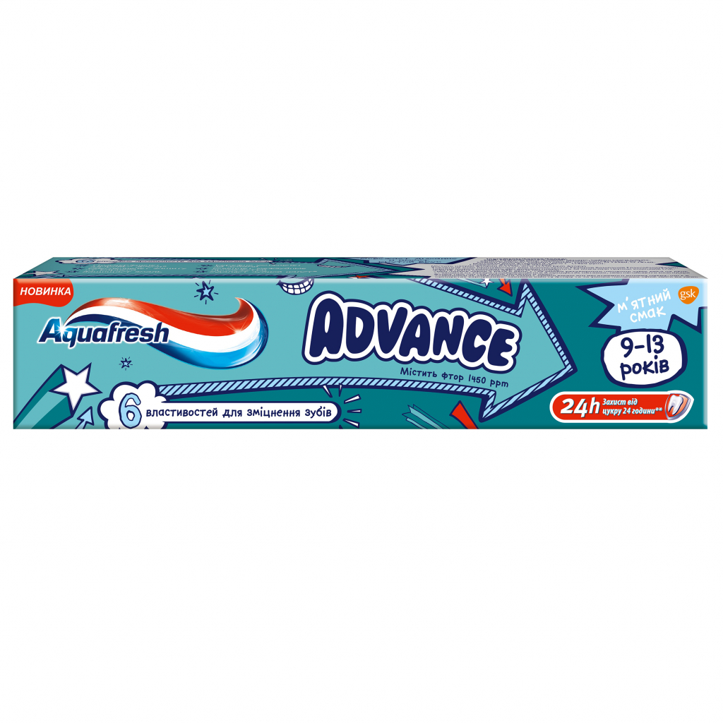Дитяча зубна паста Aquafresh Advance 75 мл (5054563045836) - зображення 1