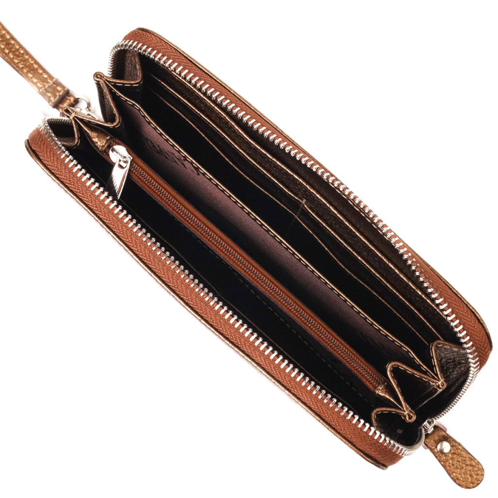 Гаманець Canpellini З натуральної шкіри флотар Коричневий (21614) - зображення 6