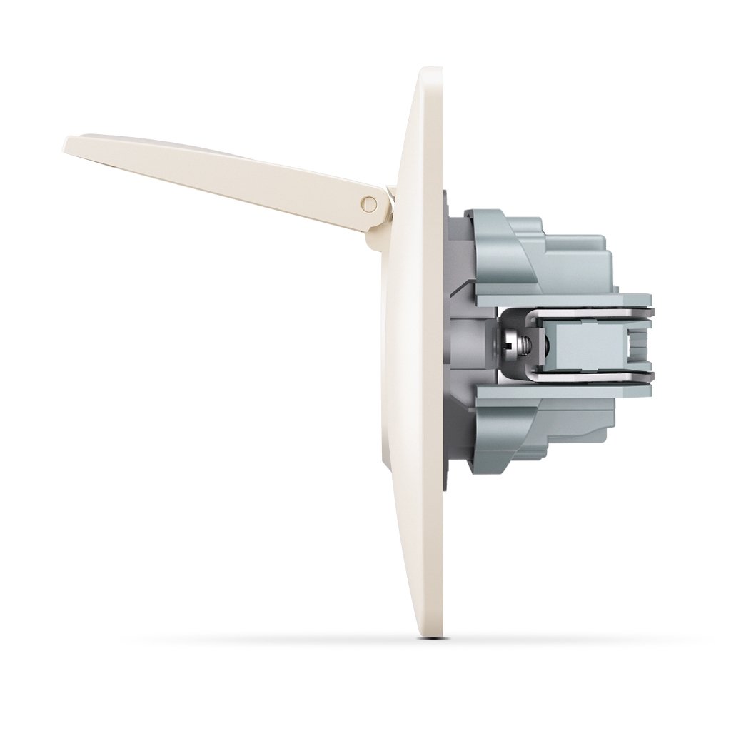 Розетка Videx BINERA 1ая із заземленням і кришкою крем (VF-BNSK1GС-CR) - изображение 3