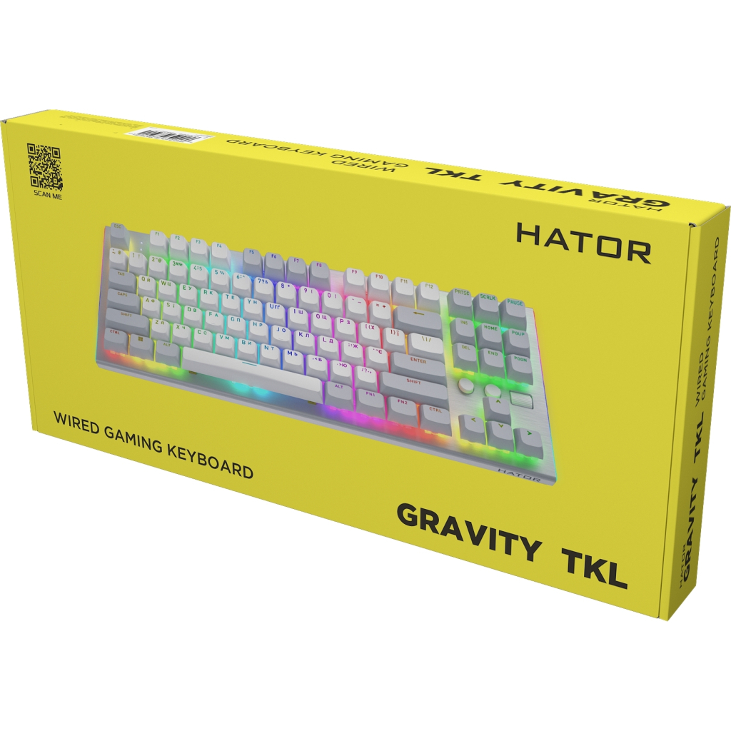 Клавіатура Hator Gravity TKL Orange USB White (HTK561UA) - зображення 10