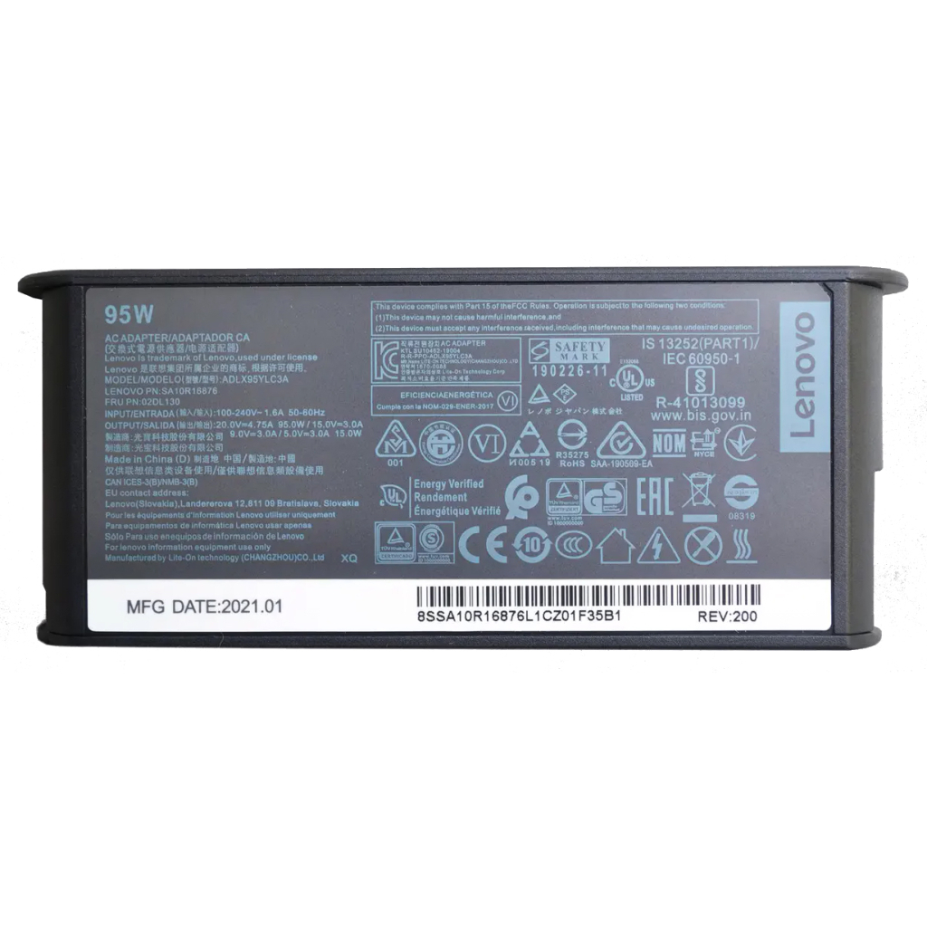 Блок живлення до ноутбуку Lenovo 95W 20V/4.75A, 15V/3A, 9V/3A, 5V/3A, USB Type-С (ADLX95YLC3A / A40378) - зображення 2