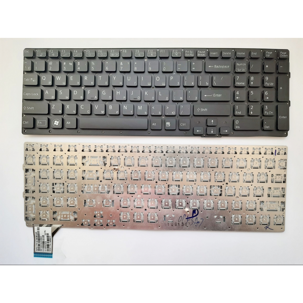 Клавіатура ноутбука Sony VPC-SE Series черная без рамки подсветка UA (A43386) - зображення 1