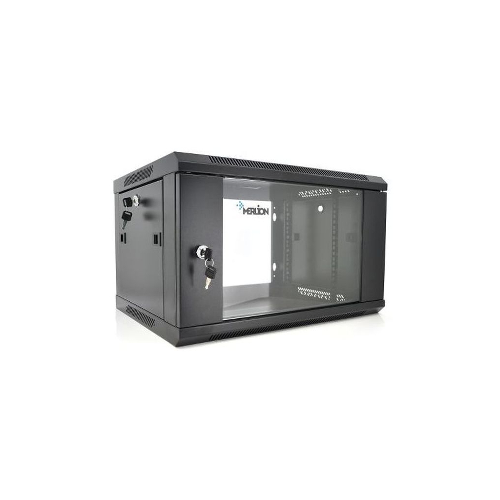 Шафа настінна Merlion 6U 19" 600*450*367 (Ш*Г*В)мм, black (Ml3-6406 / 23526) - зображення 1