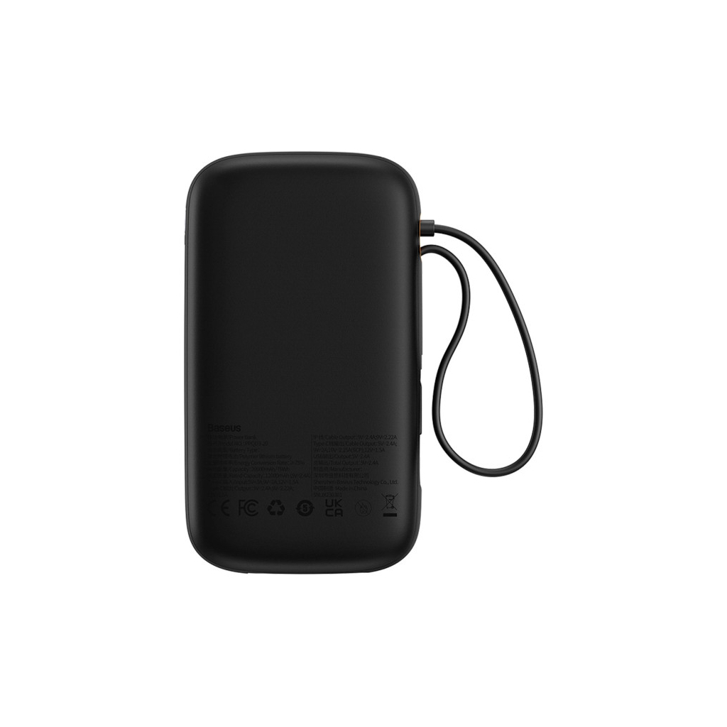 Батарея універсальна Baseus Qpow2 20000mAh 22.5W PD, QC/3.0, Black (P10055002113-00) - picture 4