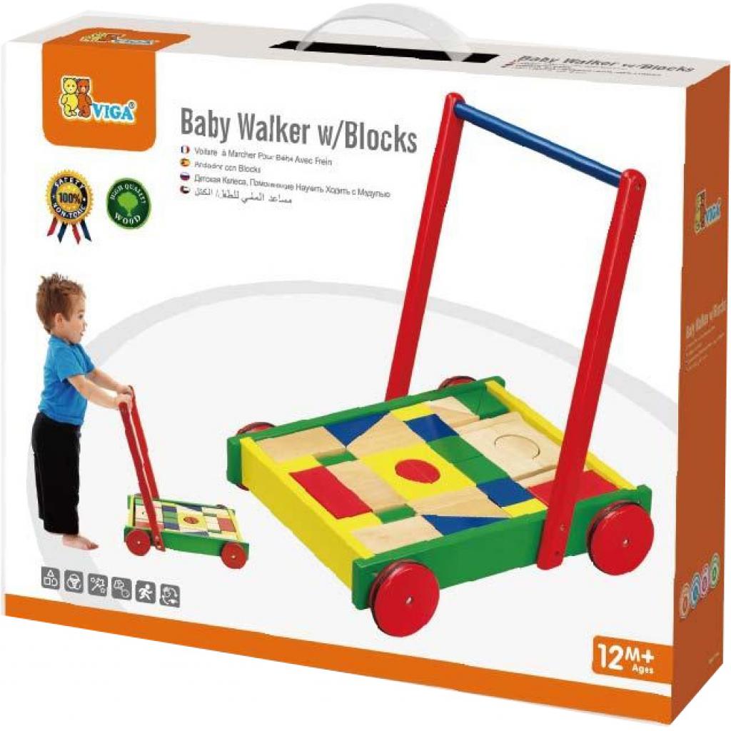 Ходунки Viga Toys Візок з кубиками (50306) - зображення 2