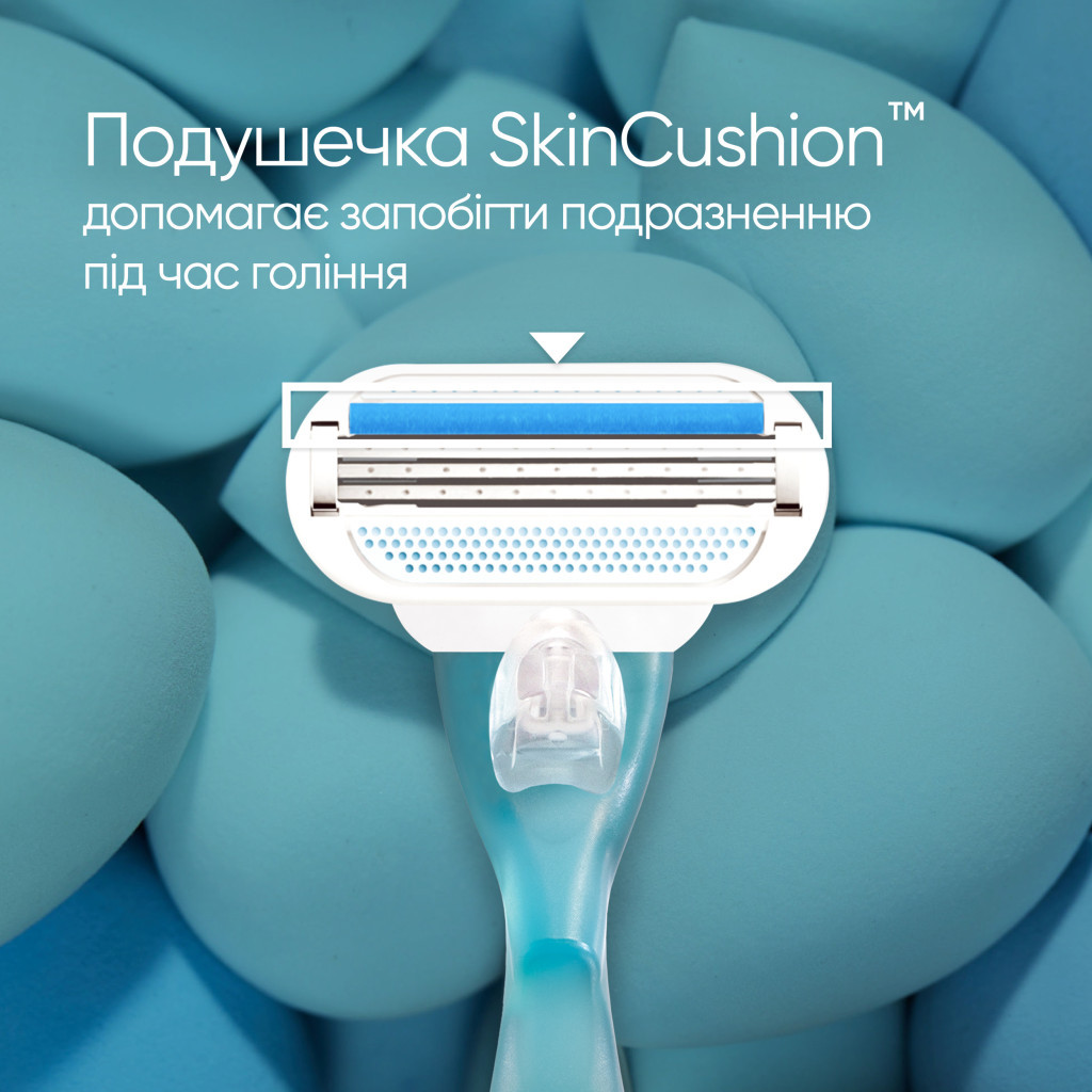 Набір косметики Gillette Станок для гоління Venus Smooth + 2 змінних леза + Гель для гоління Satin Care Алое Вера 75 мл (8700216077217) - изображение 4