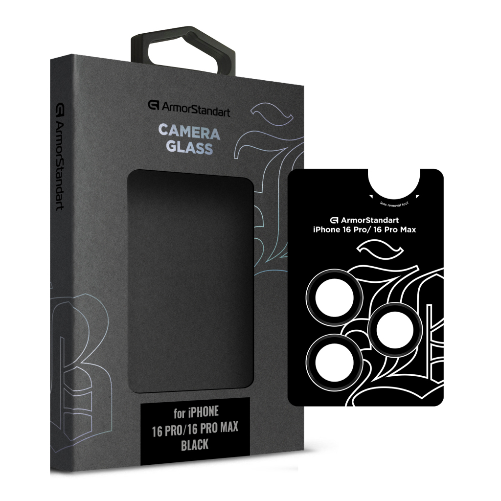 Скло захисне Armorstandart for Camera Supreme BI iPhone 16 Pro/16 Pro Max Black (ARM79419) - зображення 1