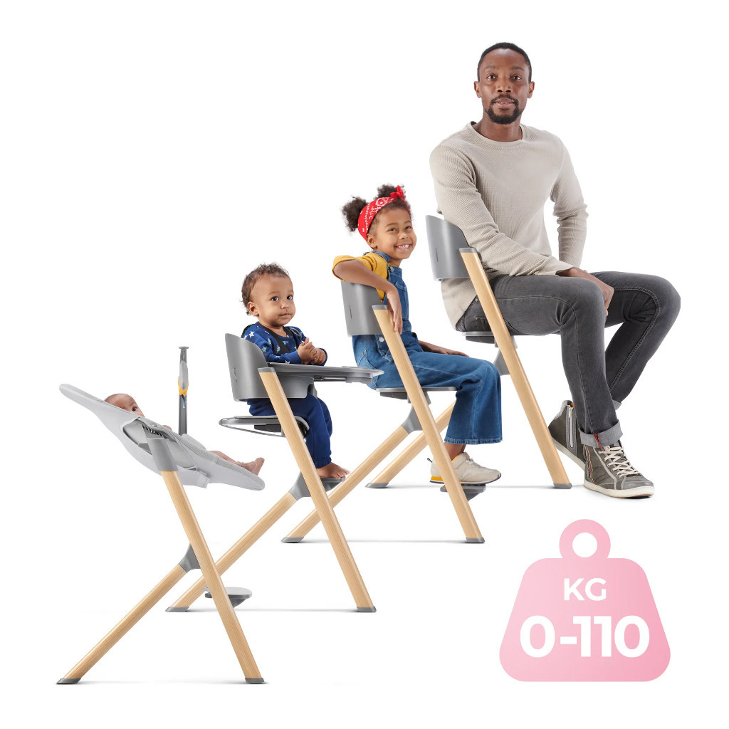 Стілець для годування Kinderkraft з шезлонгом Igee Calmee Cloudy Grey (5902533919109) - зображення 9