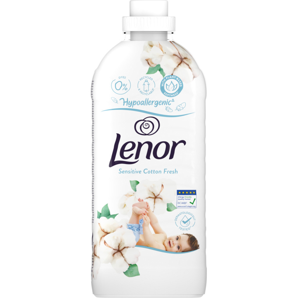Кондиціонер для білизни Lenor Для чутливої шкіри Свіжість бавовни 1200 мл (8006540889619) - зображення 1