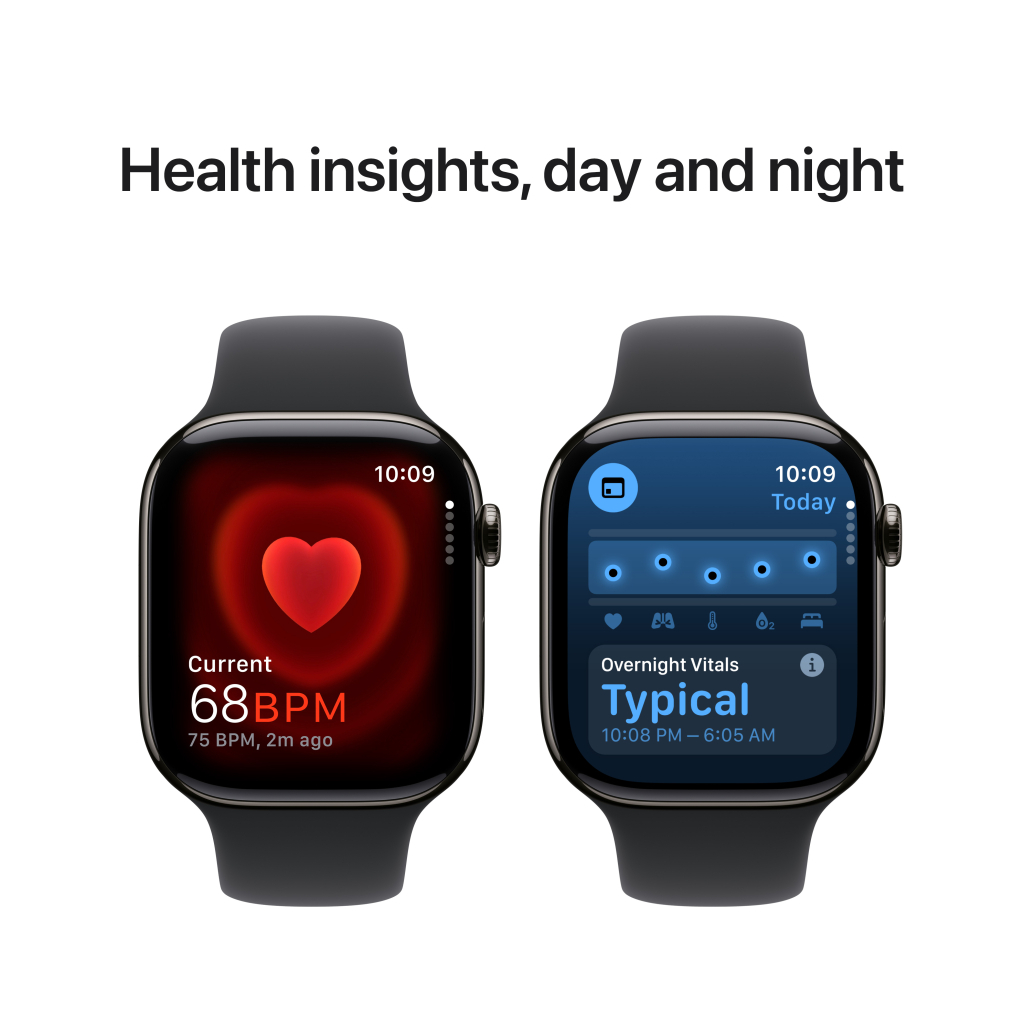 Смарт-годинник Apple Watch Series 10 GPS + Cellular 46mm Slate Titanium Case with Black Sport Band - S/M (MWYD3QH/A) - зображення 5