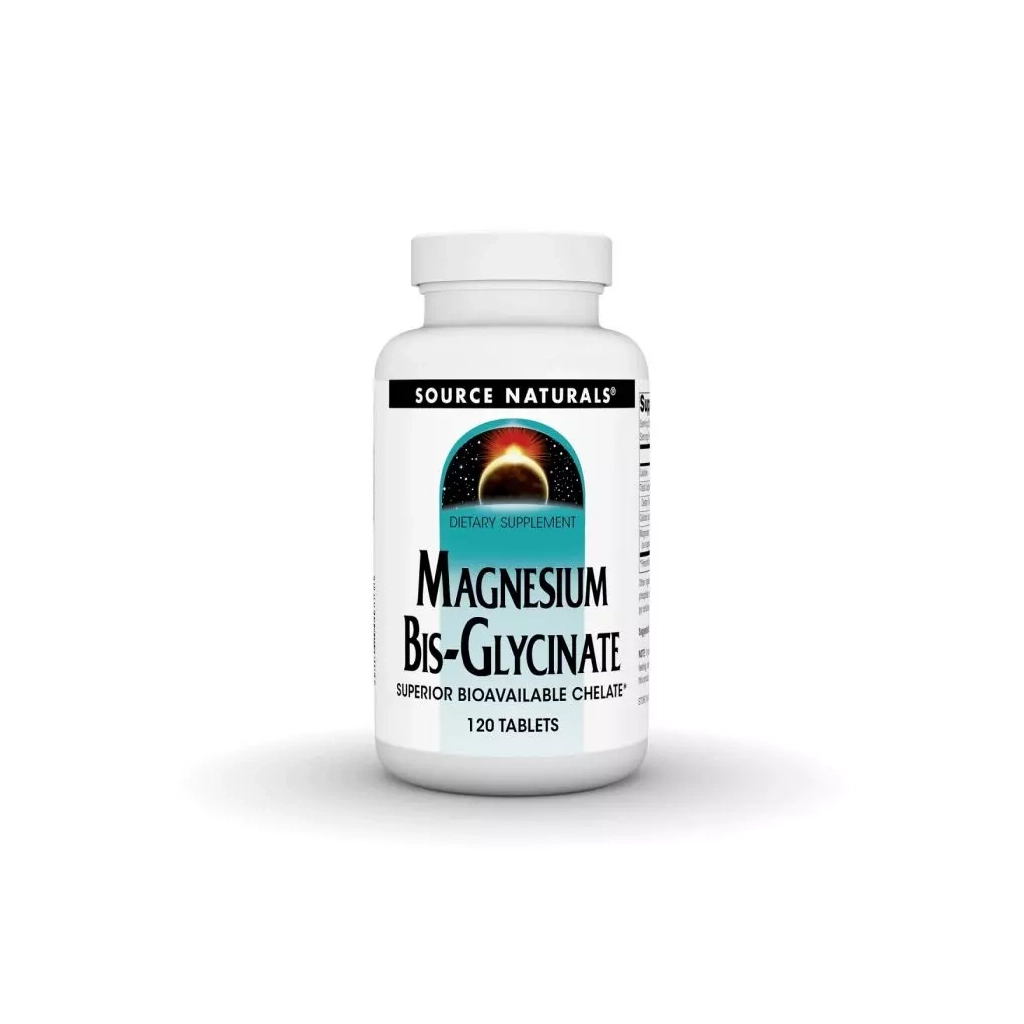 Мінерали Source Naturals Магній Бісгліцинат, Magnesium Bis-Glycinate, 120 таблеток (SNS-02132) - зображення 1