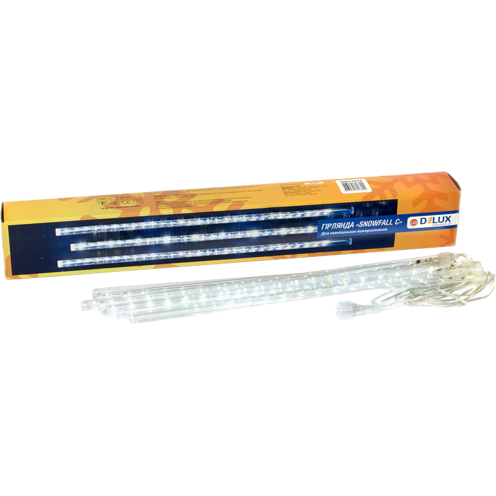 Гірлянда Delux Snowfall C 384LED 8х0.5 м IP44 EN Біла/Прозора (90017979) - зображення 1