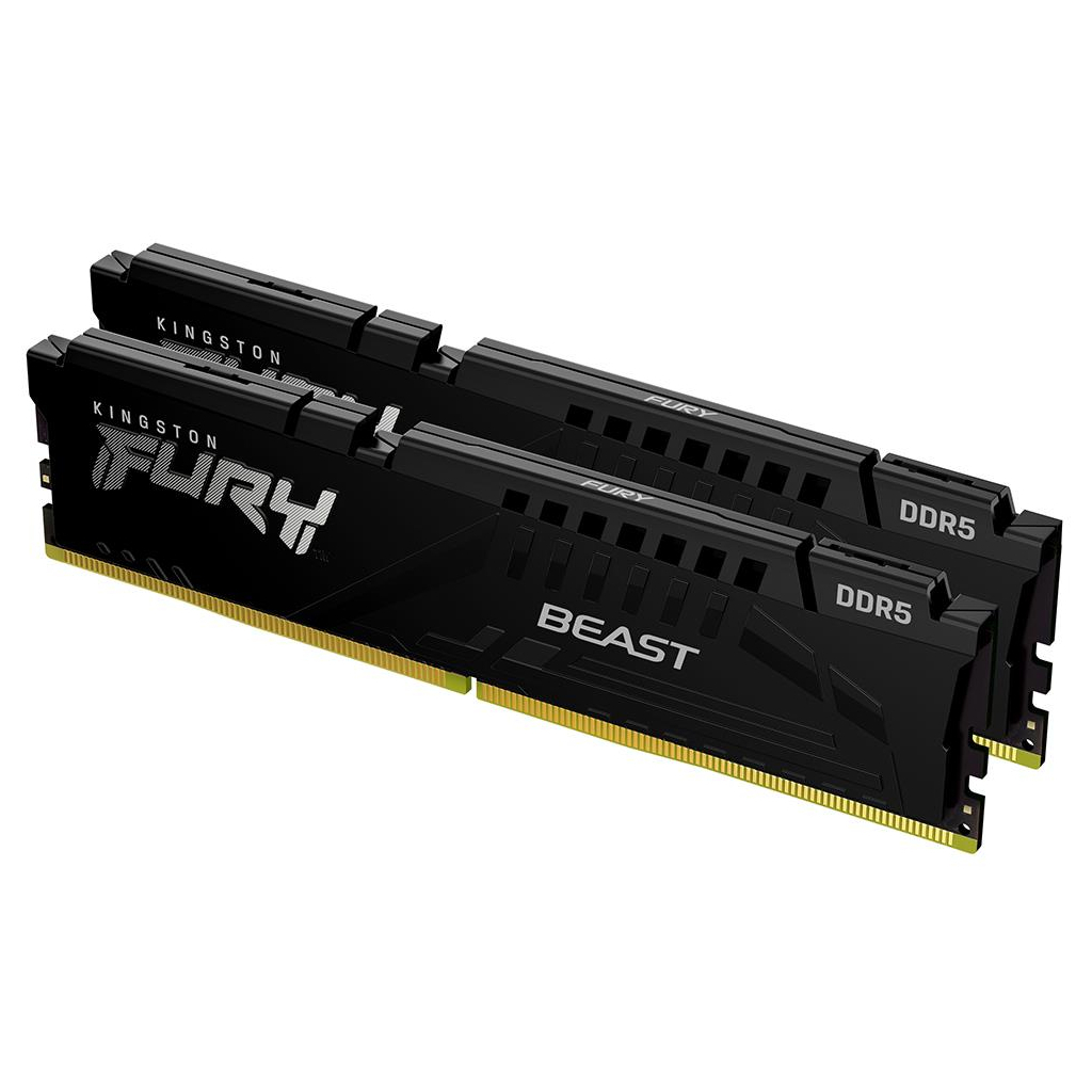Модуль пам'яті для комп'ютера DDR5 32GB (2x16GB) 5200 MHz Beast AM5 Black Kingston Fury (ex.HyperX) (KF552C36BBEK2-32) - зображення 1