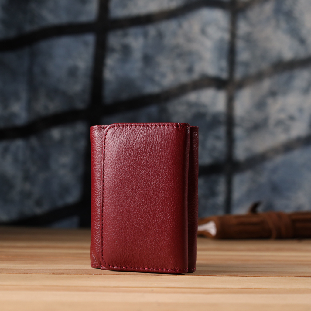 Гаманець ST Leather З натуральної шкіри Бордовий (23073) - зображення 10