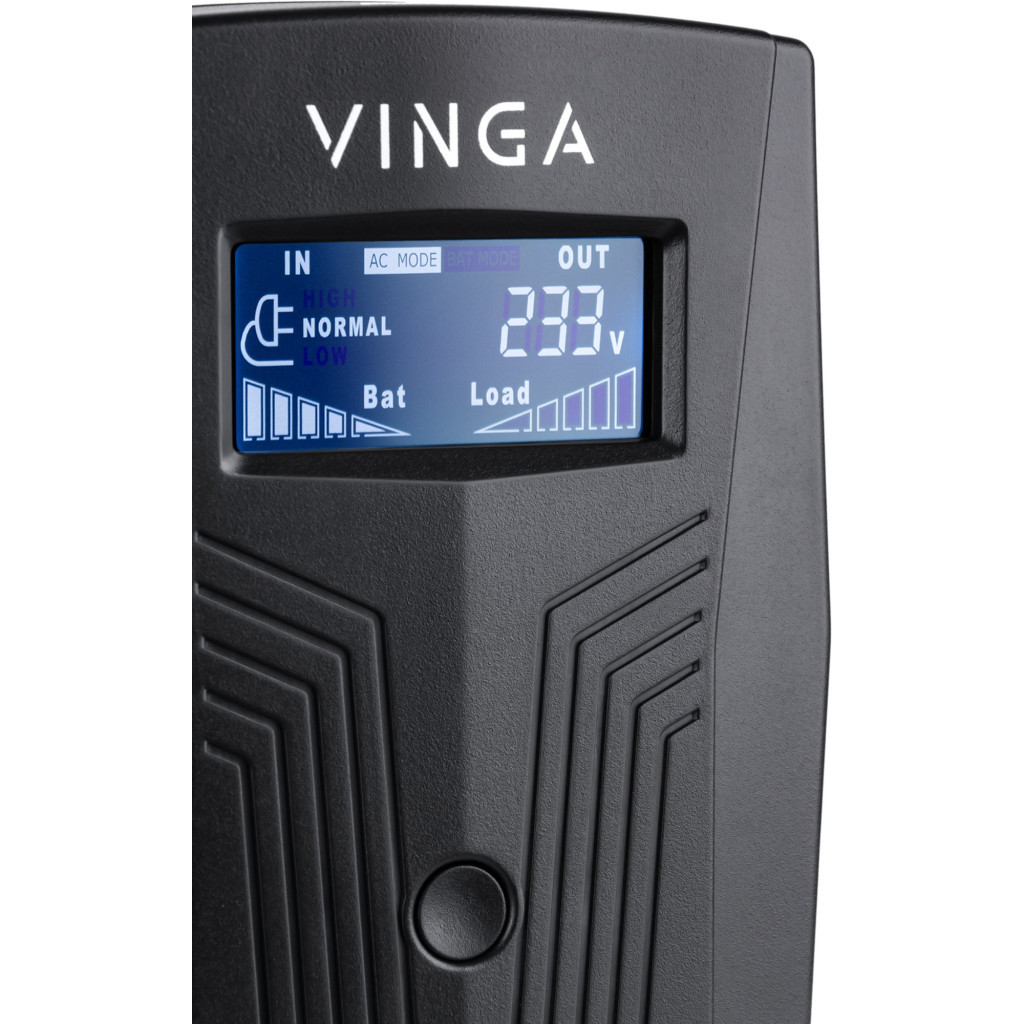 Пристрій безперебійного живлення Vinga LCD 1500VA plastic case (VPC-1500P) - зображення 3