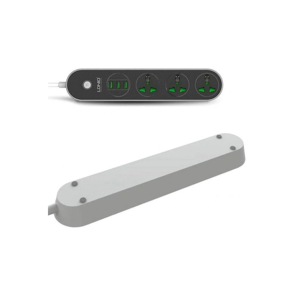 Мережевий фільтр живлення LDNIO SC3301, 3 роз+3USB (SC3301) - зображення 4