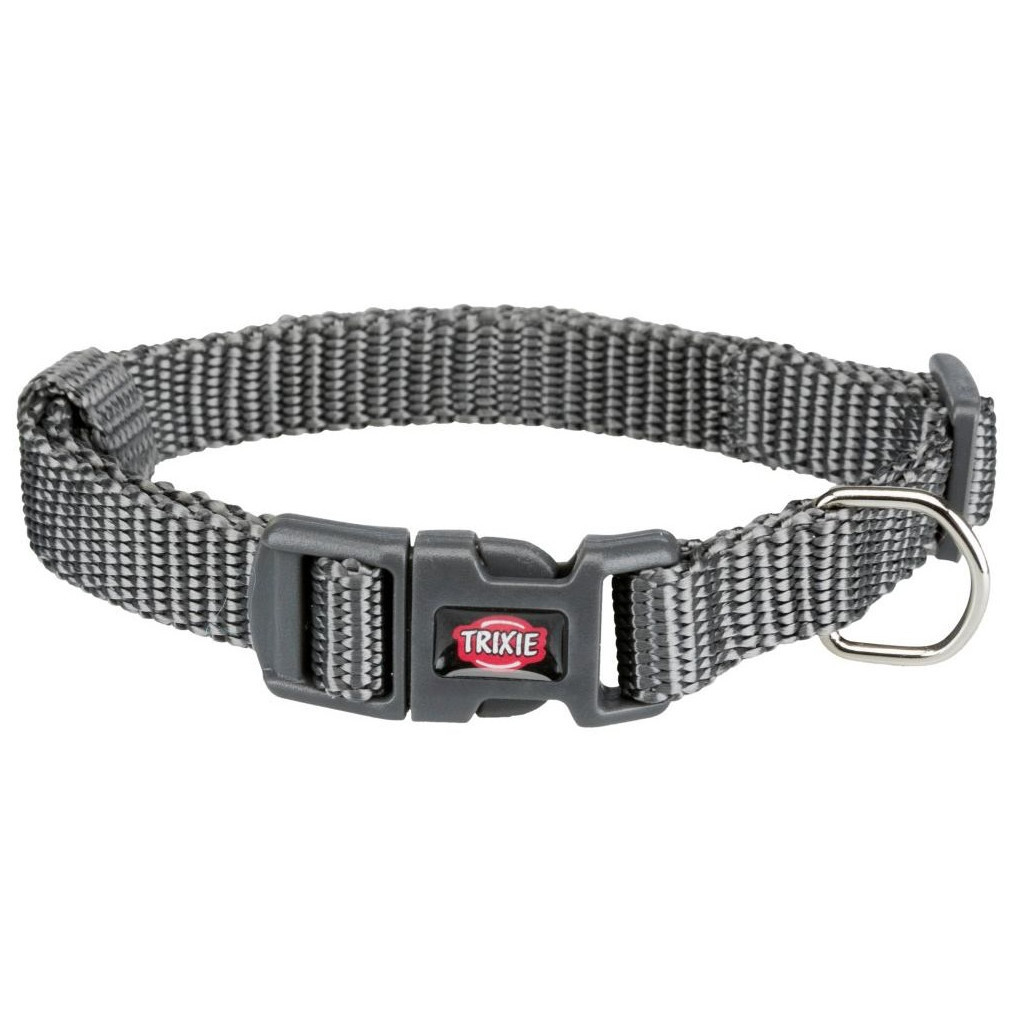 Нашийник для тварин Trixie Premium нейлон M–L: 35–55 см/20 мм графітовий (4053032020450) - зображення 1