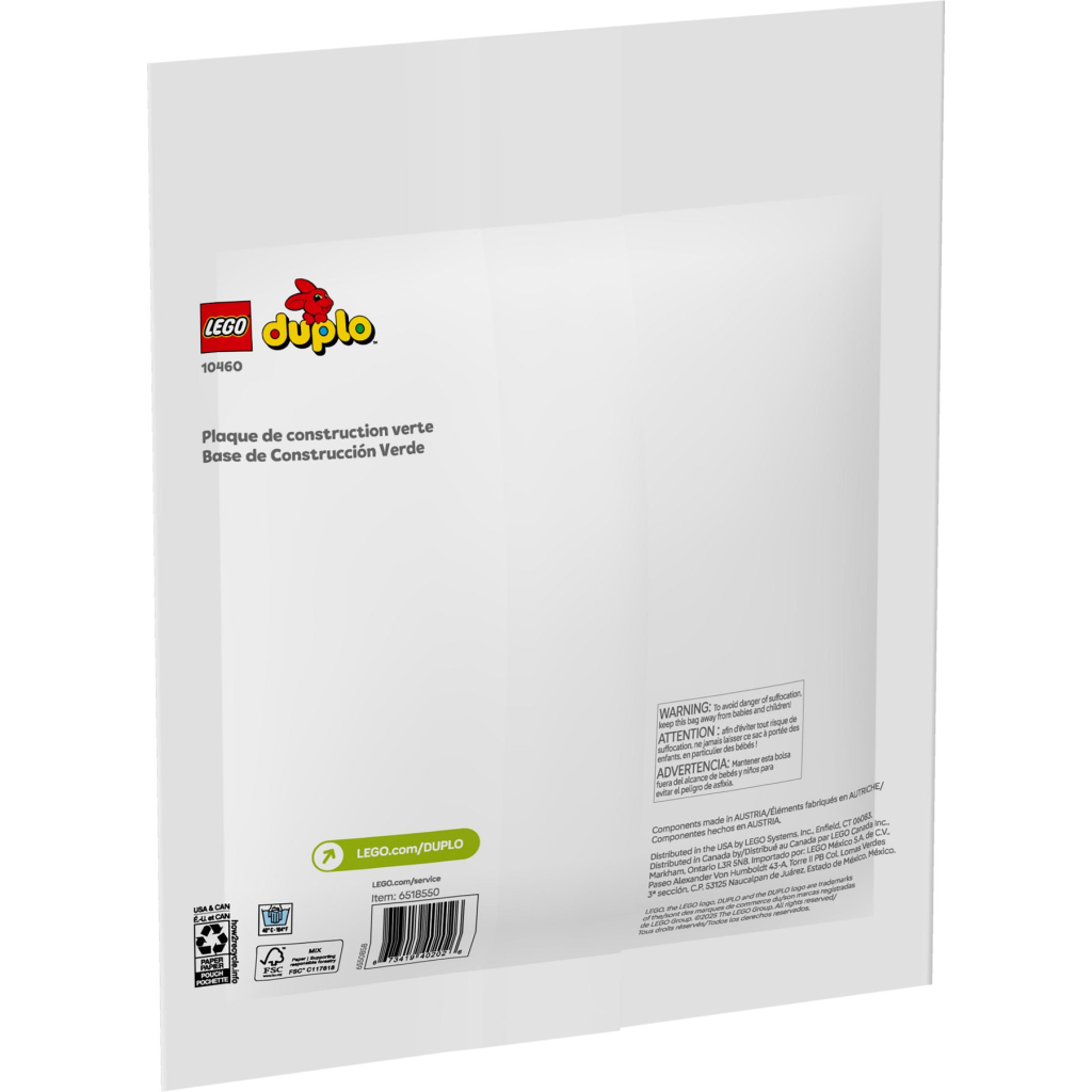 Конструктор LEGO DUPLO Classic Зелена будівельна пластина (10460) - зображення 3