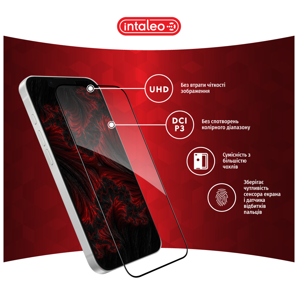 Скло захисне Intaleo Full Glue Apple iPhone 16E Black (1283126614316) - зображення 4