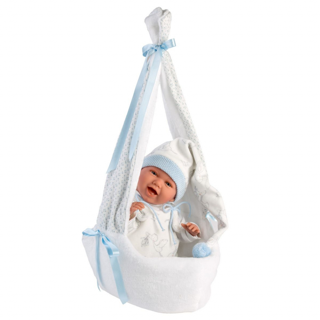 Пупс Llorens Mimo sonrisas capazo ciguena azul, 42 см (74005) - зображення 1