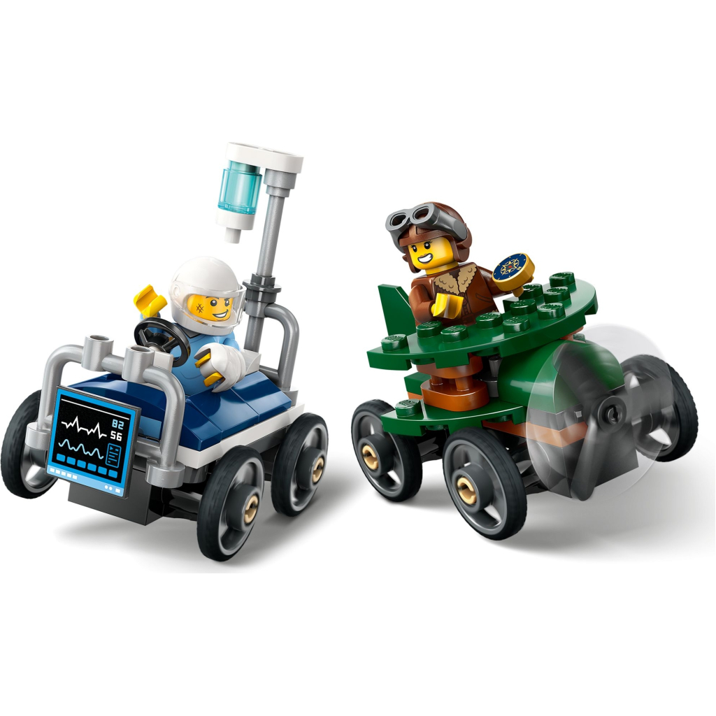 Конструктор LEGO City Літак проти лікарняного ліжка - Набір для перегонів (60459) - зображення 3