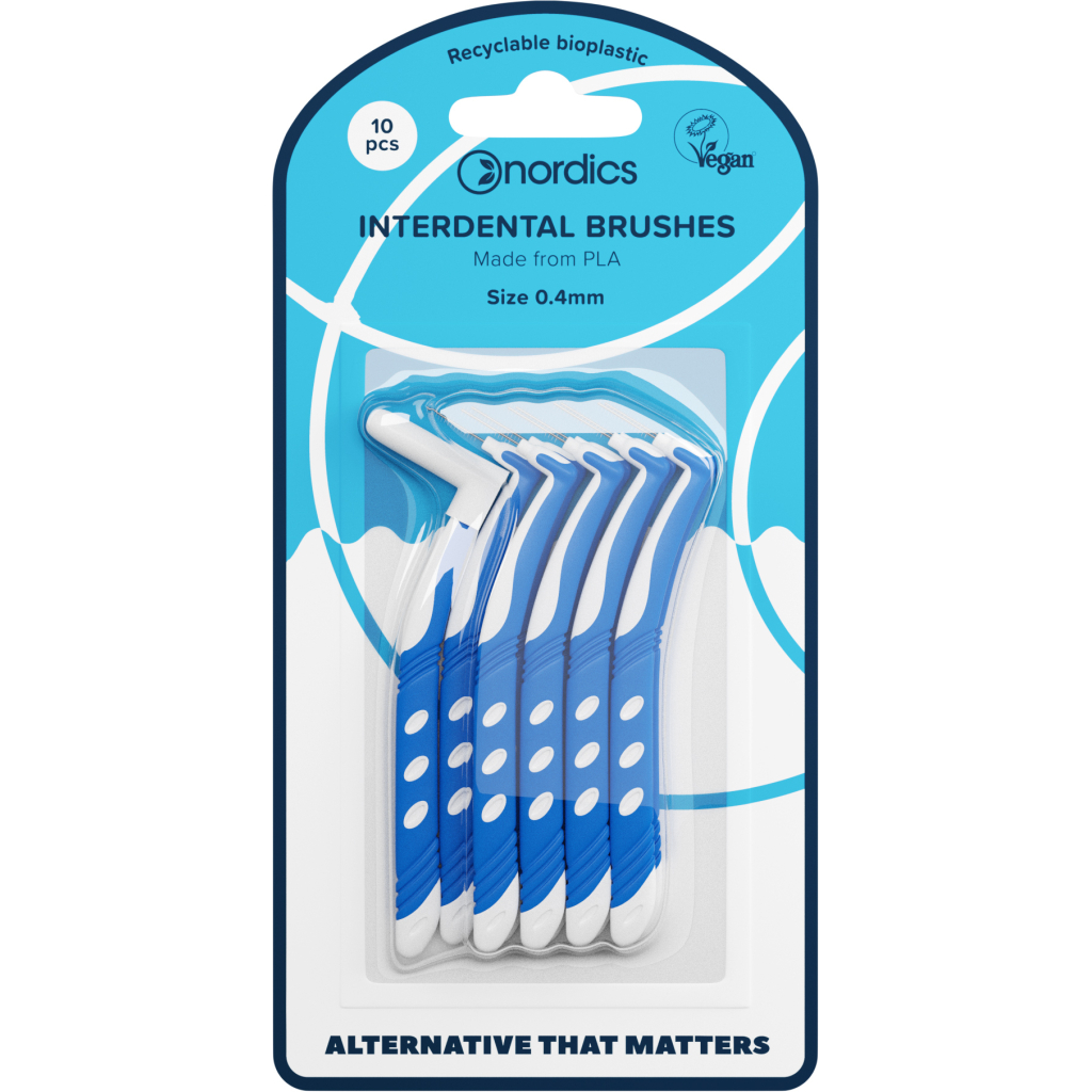 Щітки для міжзубних проміжків Nordics L-подібні PLA 0.4 мм 10 шт. (3800500324104) - зображення 1