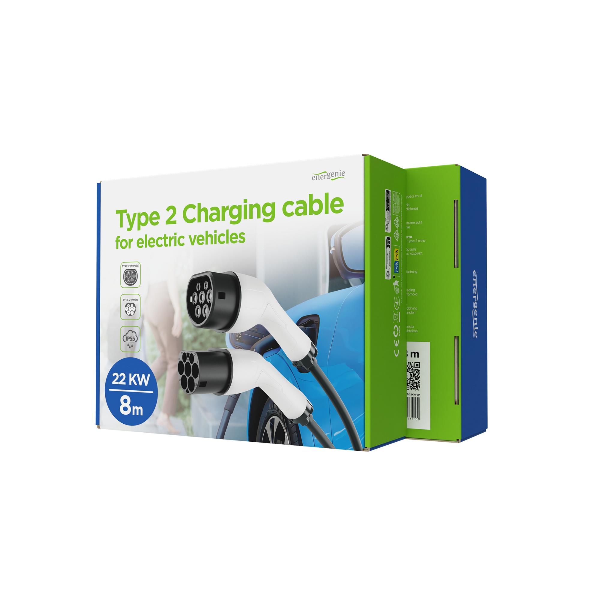 Кабель EnerGenie для заряджання електромобіля Type 2,3х32А (22КВт), 3-фазний (EV-T2MF-22KW-4M) - picture 7