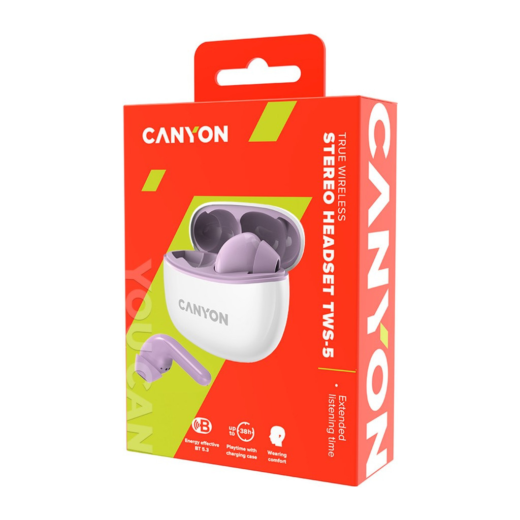 Навушники Canyon TWS-5 Purple (CNS-TWS5PU) - зображення 4