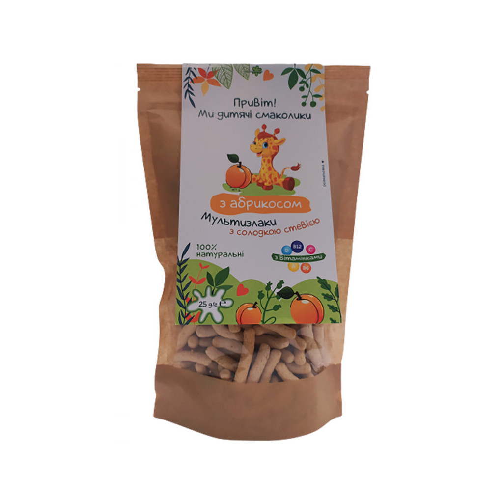 Дитяче печиво Дитячі Смаколики Палички неглазуровані Мультизлаки з чіа та абрикосом 25 г (1181040) - изображение 1