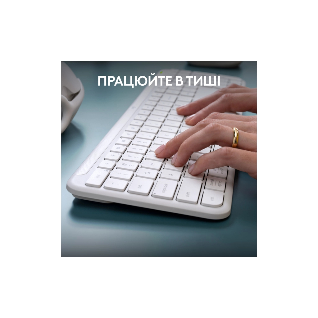 Клавіатура Logitech K950 Bluetooth/Wireless UA Off-White (920-012466) - зображення 6