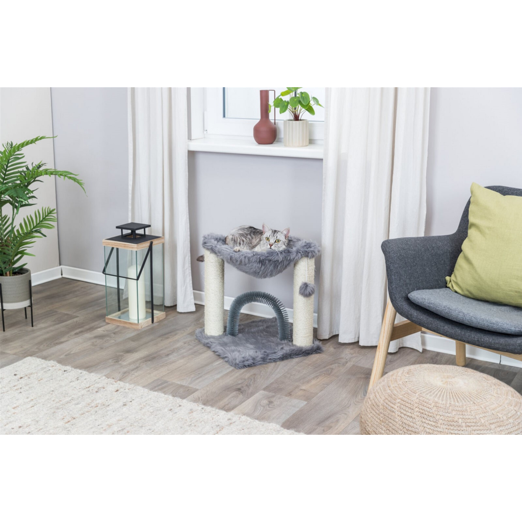 Дряпка (кігтеточка) для котів Trixie Baza зі щіткою 41х41х50 см сіра (4011905445489) - изображение 7