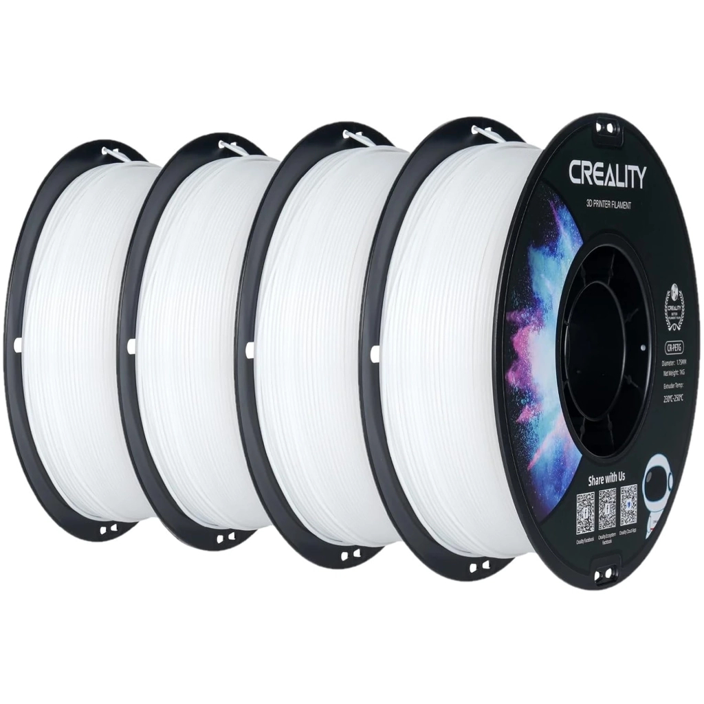 Пластик для 3D-принтера Creality PETG 1.75мм, white, 4x1кг (3301030085) - зображення 1