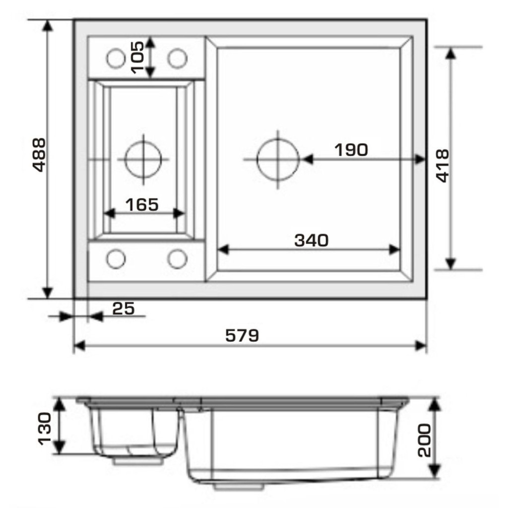 Мийка кухонна GRANADO SAMORA white (gr0905) - зображення 6
