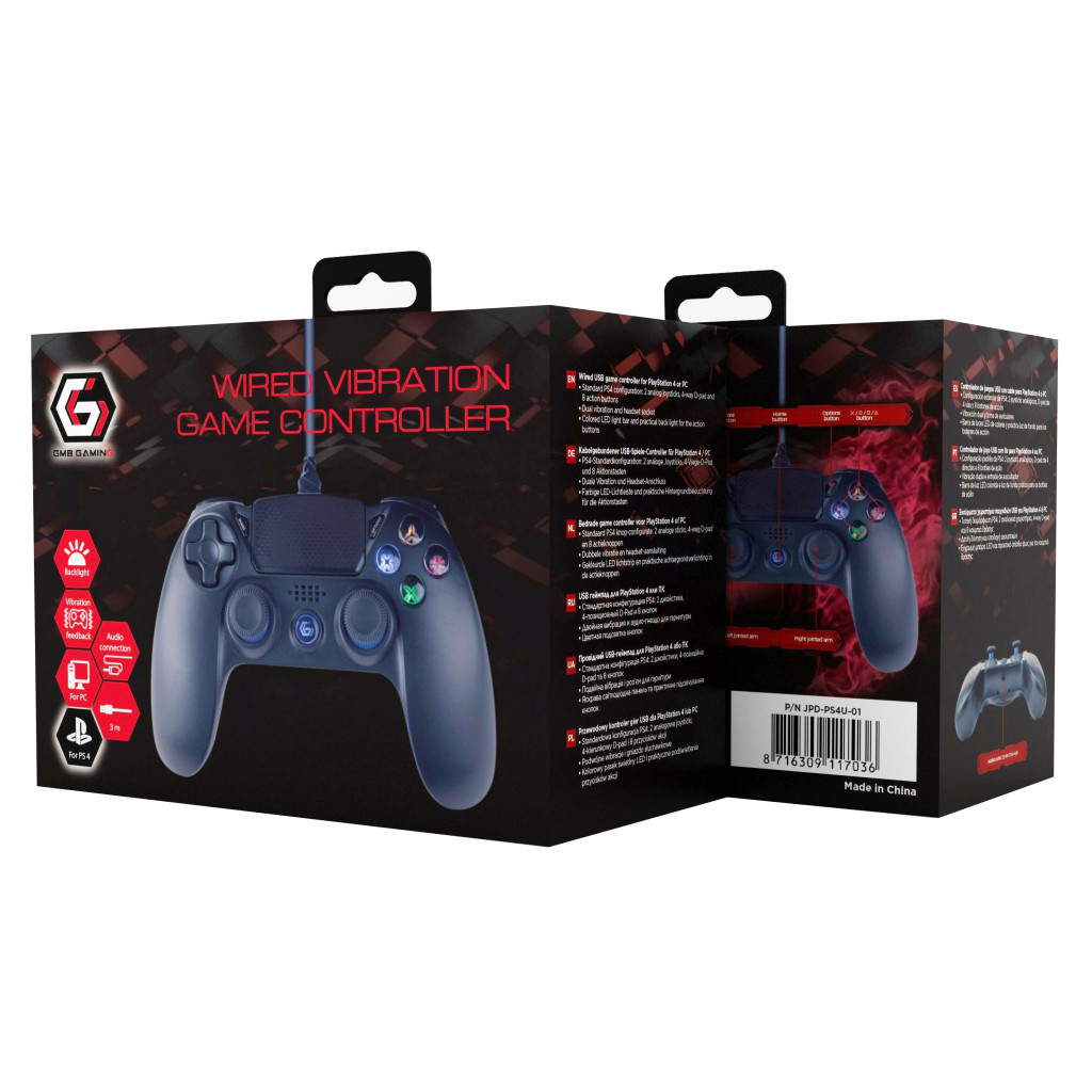 Геймпад Gembird PS4/PC Black (JPD-PS4U-01) - зображення 3