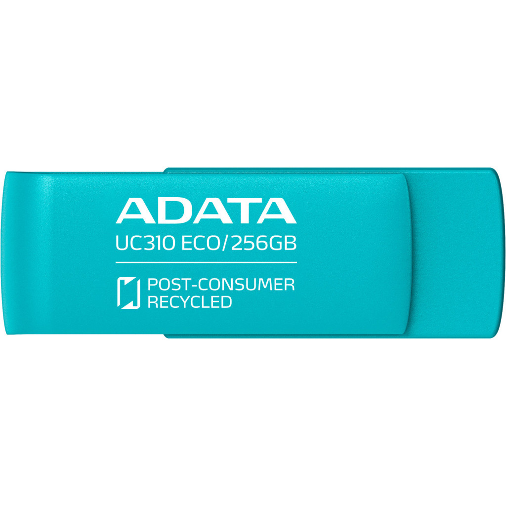 USB флеш накопичувач ADATA 256GB UC310 Eco Green USB 3.2 (UC310E-256G-RGN) - изображение 2