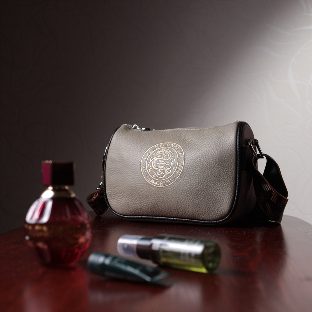 Сумка Vintage Жіноча з вишивкою на лицьовій стороні з натуральної шкіри Сіра (22626) - зображення 11