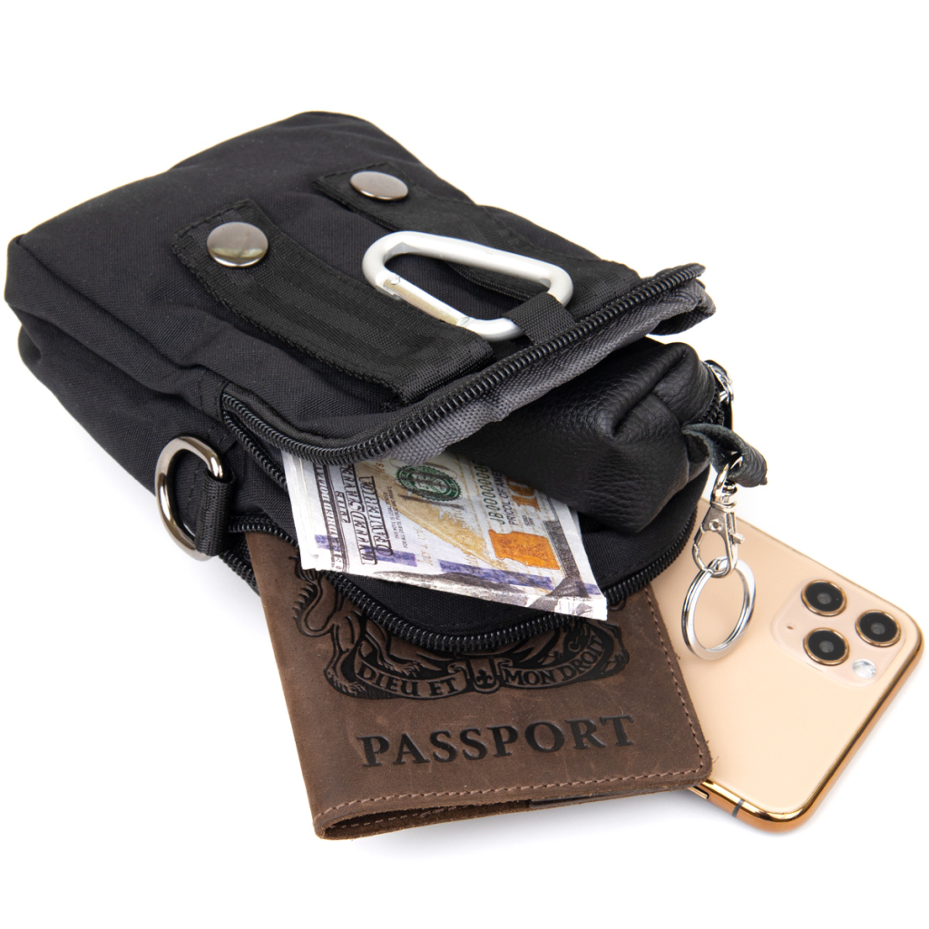 Сумка Vintage На пояс нейлон Чорна (20645) - зображення 7