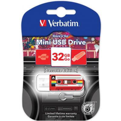 USB флеш накопичувач Verbatim 32GB Mini cassette edition Red USB 2.0 (49392) - зображення 2
